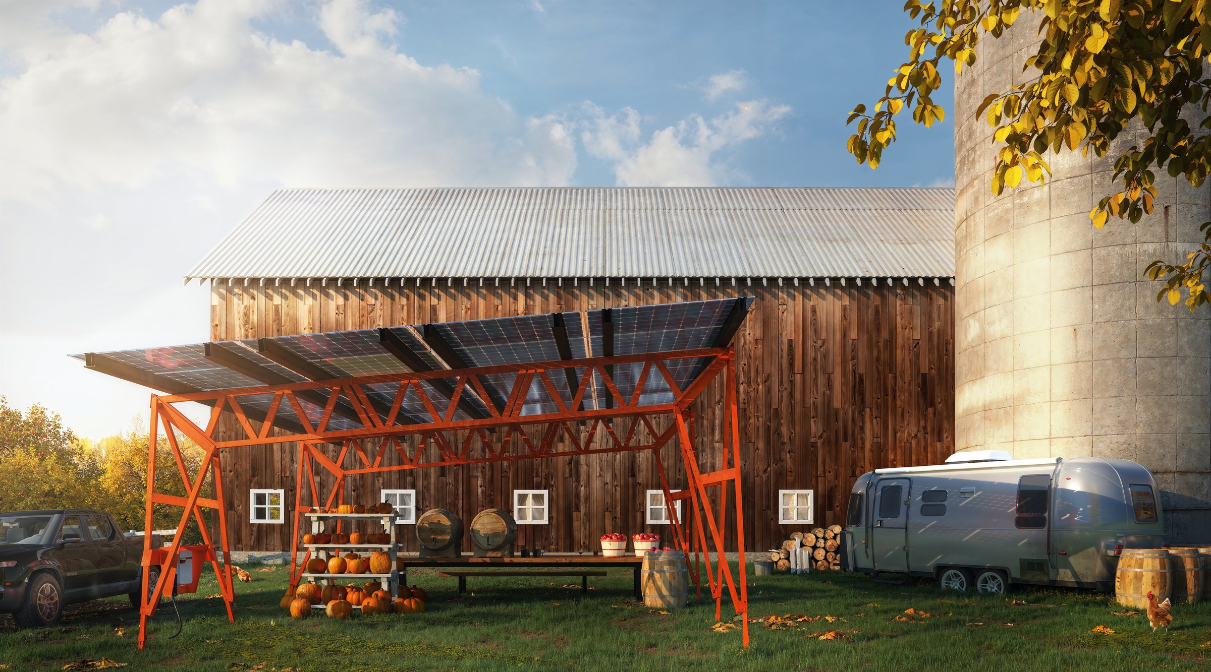 Country carport — barn setting